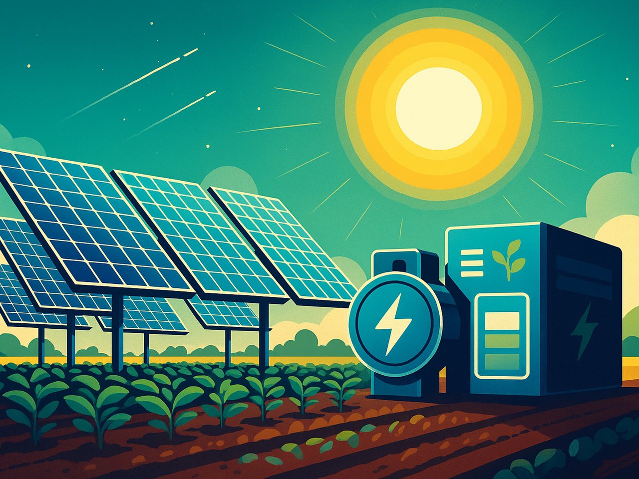 Rappresentazione grafica di pannelli fotovoltaici class=
