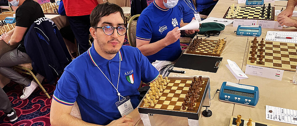 Marco Casadei at chess olympics IBCA World Cup 2021