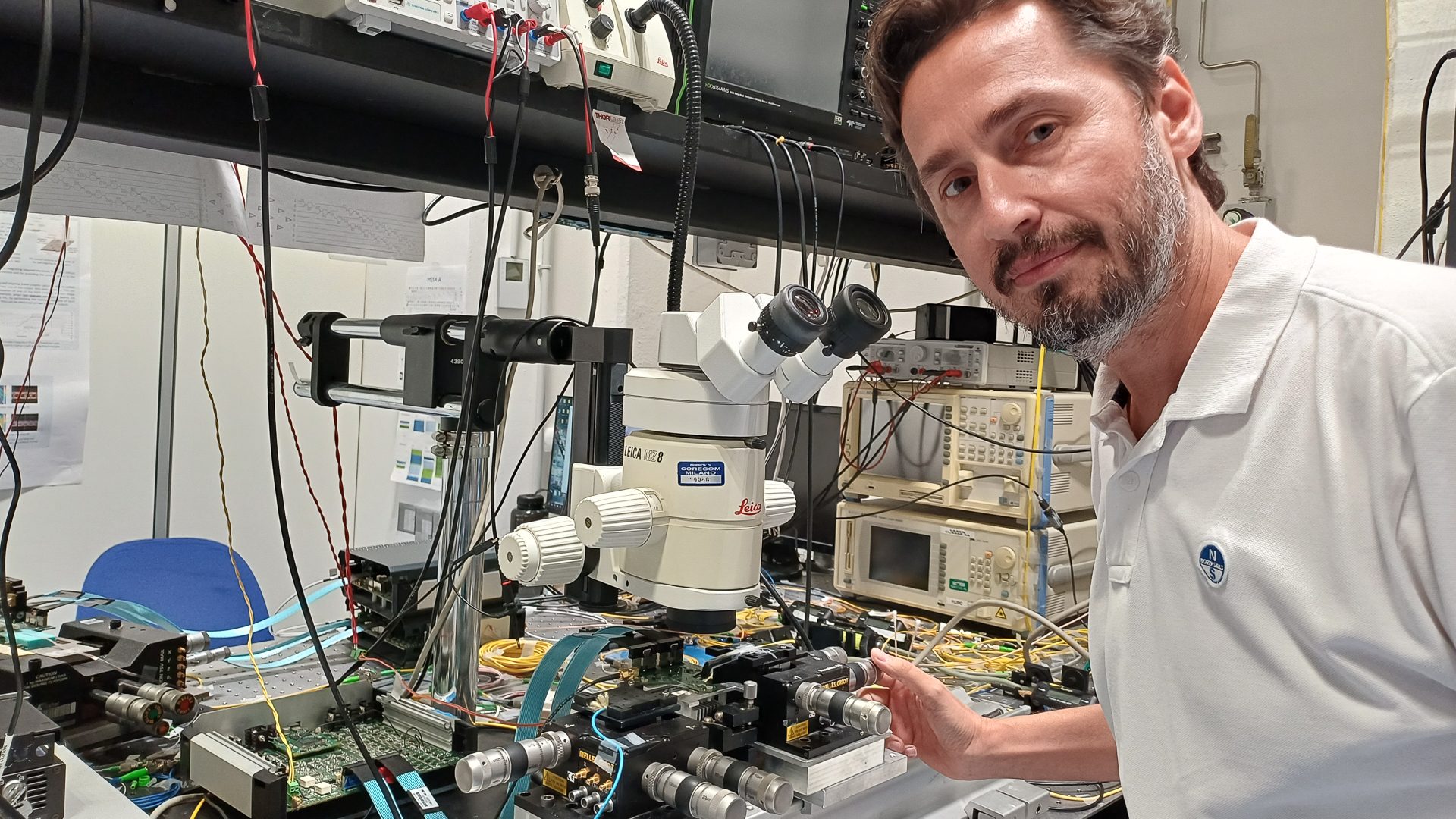 Francesco Morichetti in the laboratory